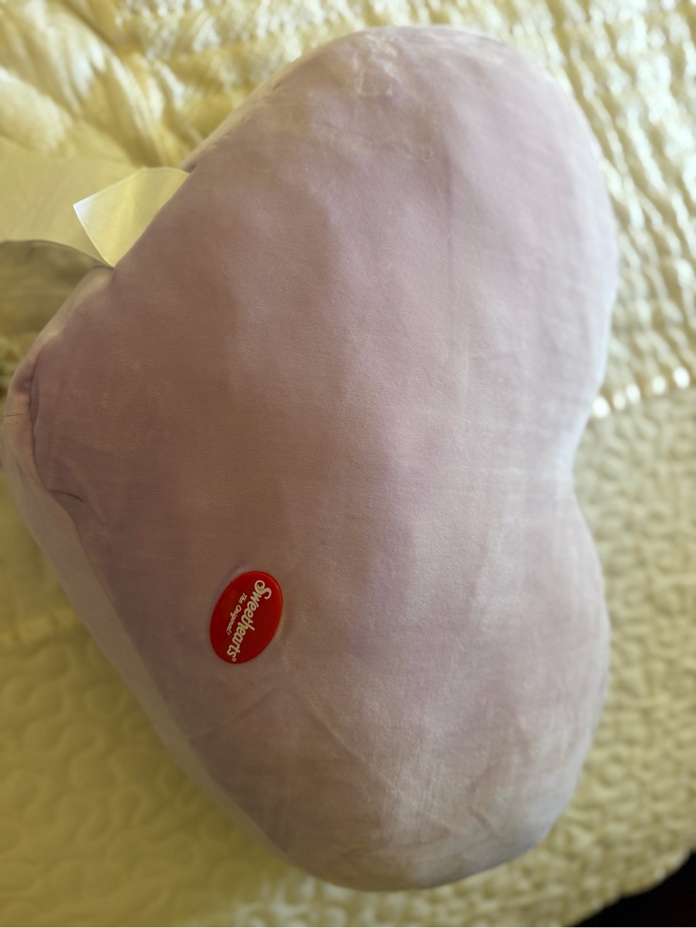 XOXO Lavender Heart-Shaped Velvet Accent Pillow
